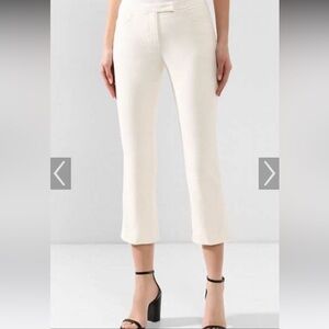 Theory Cream Cropped Twill Moleskin Pant